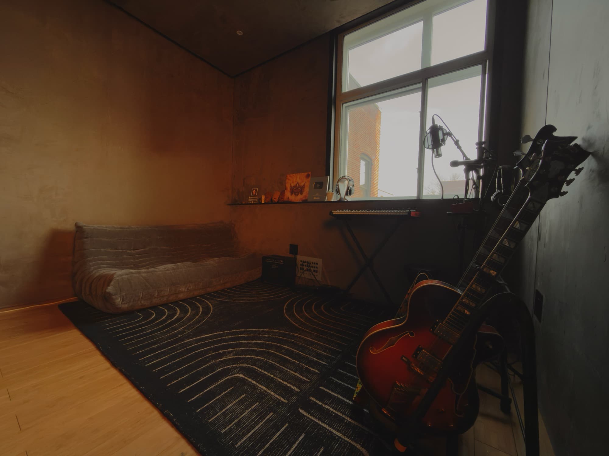 Recording booth at Antenna Studios
